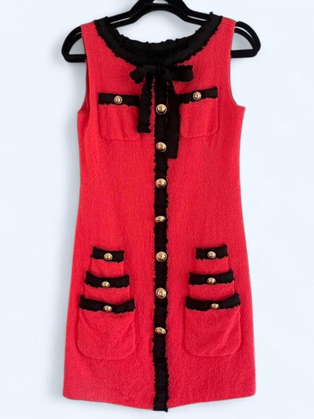 Vintage Moschino Cheap & Chic pink and black wool mini dress size IT42 /US small